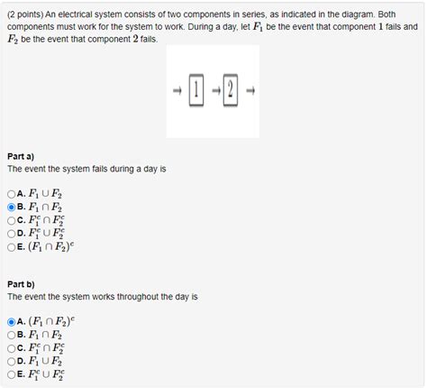 Solved 2 Points An Electrical System Consists Of Two