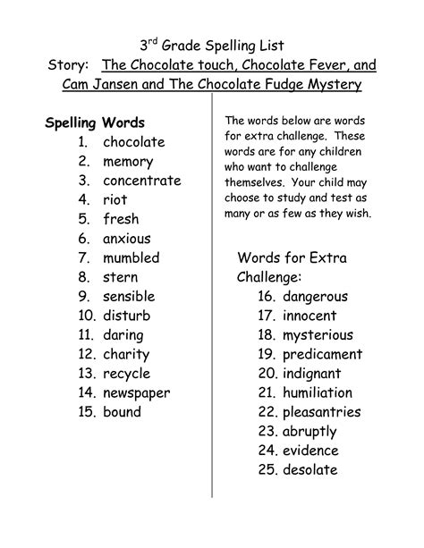 Enroll in premium subscription to create your own spelling lists click here to enroll. third grade vocabulary list | 3rd Grade Spelling List - DOC - DOC | Homeschooling | Pinterest ...