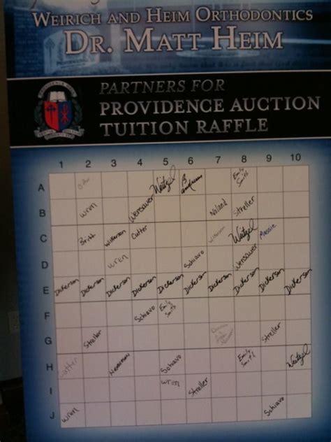 Raffle Board Buy A Square Auction Fundraiser
