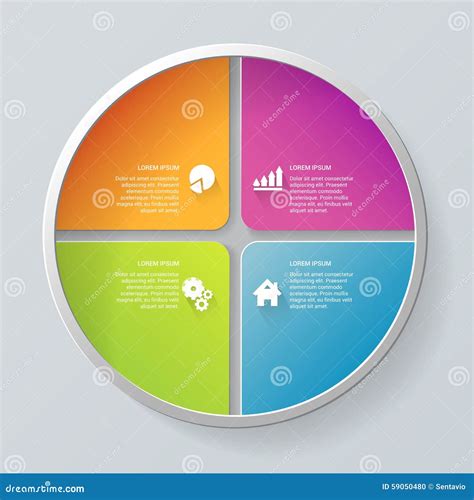Vector Circle Segment Infographics Mockup Template Background