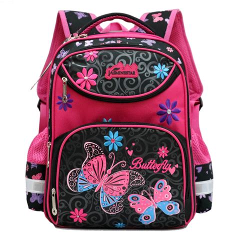 2018 New Children School Bags For Girls Butterfly Travel Backpacks For