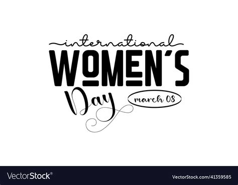 International Womens Day Brush Calligraphy Style Vector Image