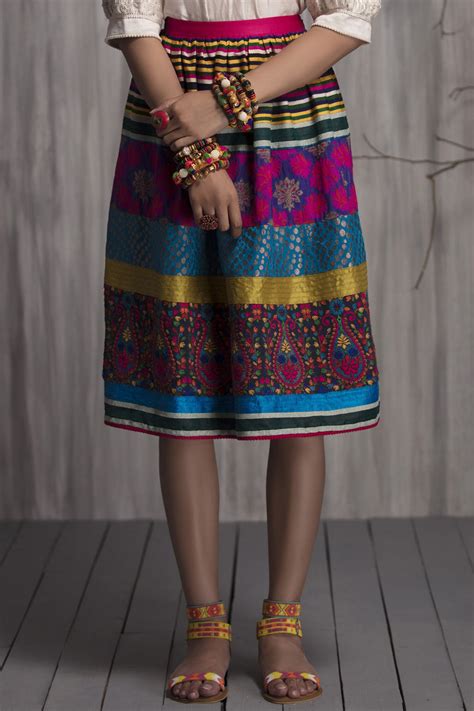 Buy Silk Midi Skirt By Payal Jain At Aza Fashions