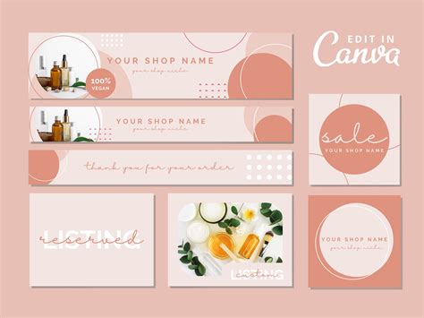 Editable Etsy Branding Kit Etsy Banner Etsy Listing Thumbnail Etsy