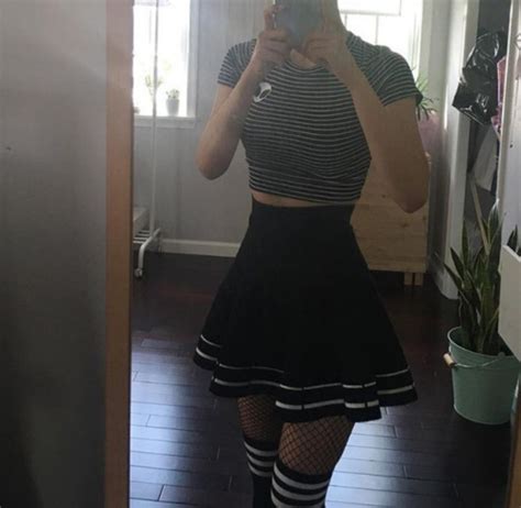 Skirt Clothes Emo Goth Tights Mesh Black Mini Skirt Alien