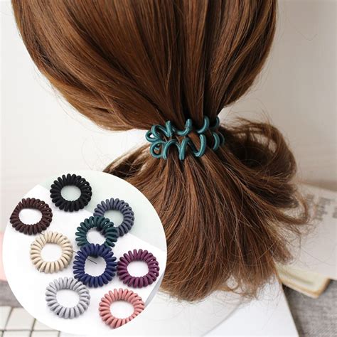 High Elasticity Telephone Coil Hairbands Women Spiral Hair Ties Girls