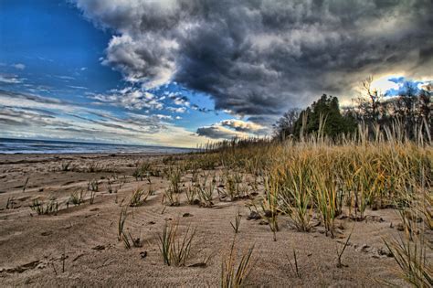 Good camping sites include government camping sites such as the w.v. Cold day - Harrington Beach State Park Wisconsin on Lake M ...