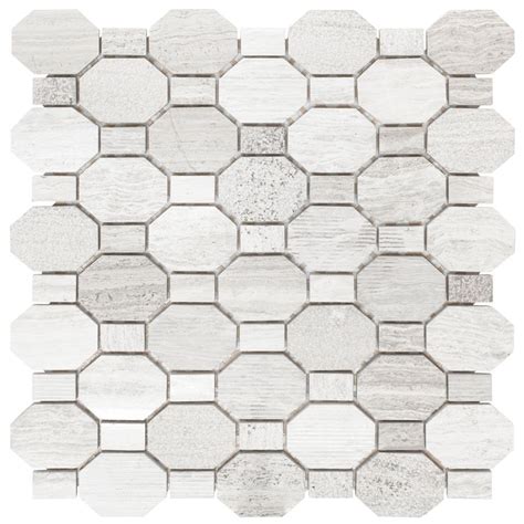 Unbranded Crisp Illusion 12 Inch X 12 Inch X 31 Inch Marble Mosaic