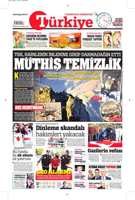 T Rkiye Gazetesi Gazetesi Kas M Cumartesi