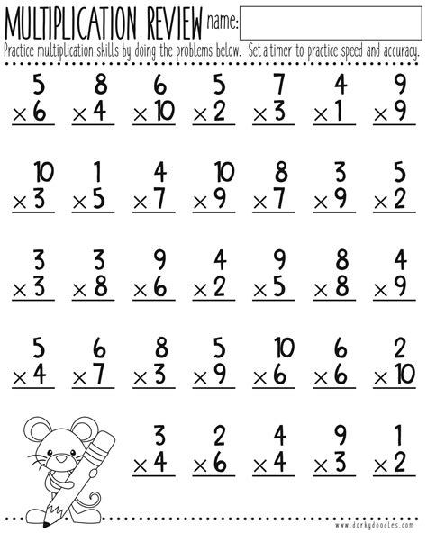 Free Printable Multiplication Practice Sheets Printab