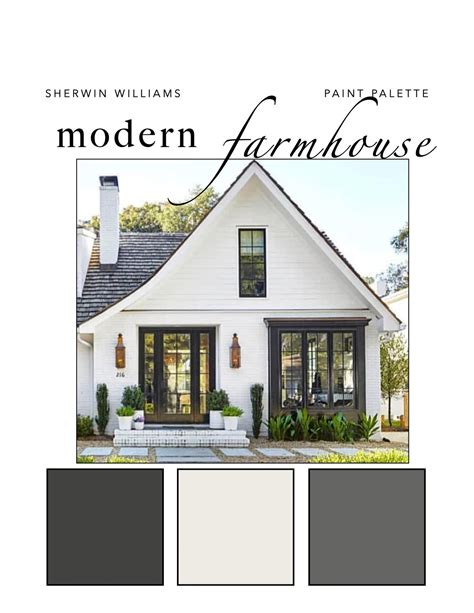 Modern Farmhouse Exterior Paint Color Palette Etsy White Exterior