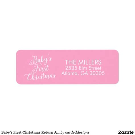 Baby's First Christmas Return Address Labels | Christmas return address labels, Return address 