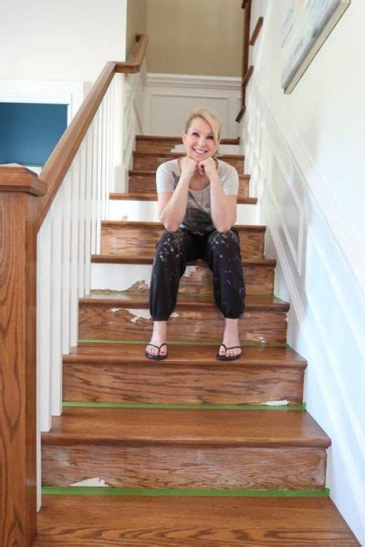 How To Prep And Paint Stained Stairs White Porch Daydreamer