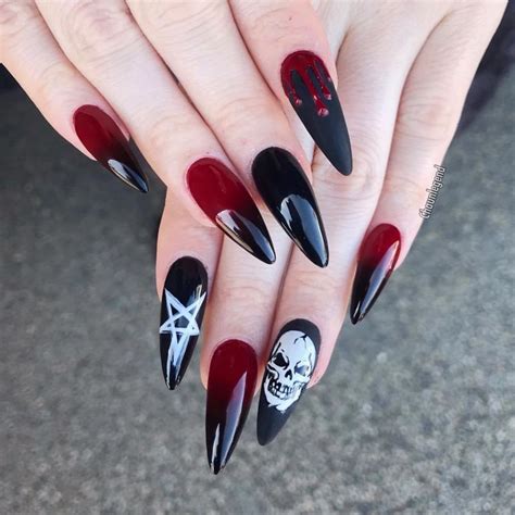65 Stylish Stiletto Nail Art Designs Goth Nails Gothic Nails Rock Nails
