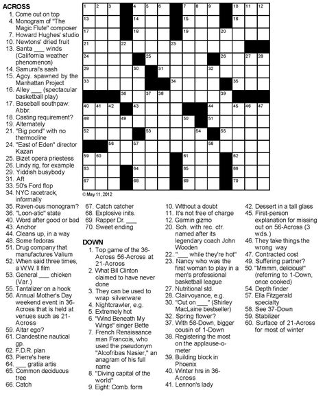 Printable Indystar Crossword Puzzles James Crossword Puzzles Indy