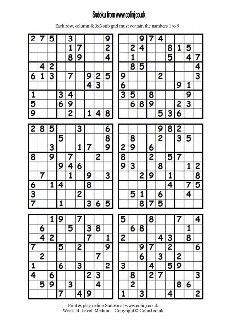 Printable Sudoku 6 Per Page Printable World Holiday