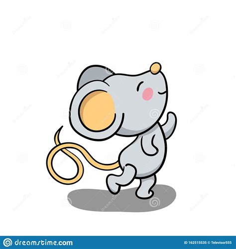 Cute Mouse Dancing And Smiling 2020 New Year Symbolic Animal Stock