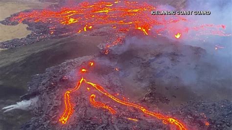 Lava Pours From Volcano Near Icelands Capital Reykjavik