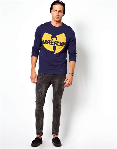 Poshmark makes shopping fun, affordable & easy! ASOS Wu Tang Printed Crew Neck Sweat in Navy (Blue) for ...