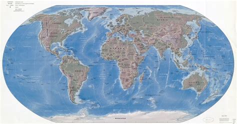 Large Scale Political Map Of The World With Relief Major Cities And