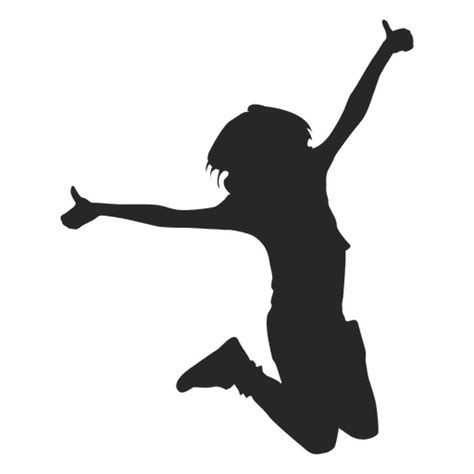 Girl Jumping Silhouette 3 Transparent PNG SVG Vector File