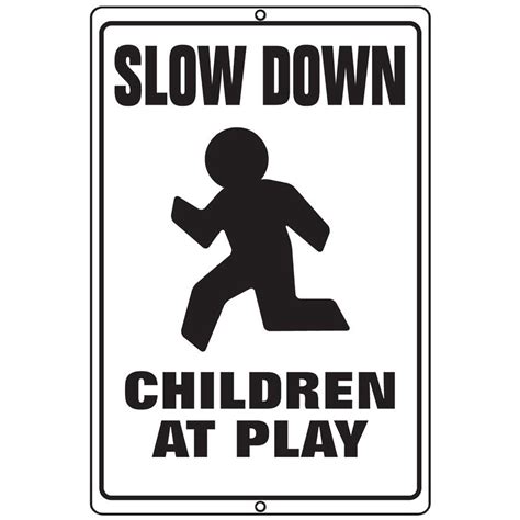 The Hillman Group 18 In X 12 In Aluminum Slow Down Children At Play
