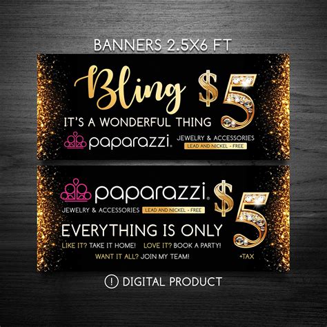 Paparazzi Banner 2 Paparazzi Banners 25x6 Ft Download For Etsy