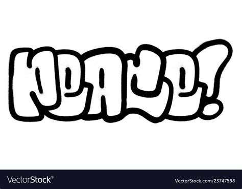 Graffiti Peace Word Sprayed In Black Over White Vector Image