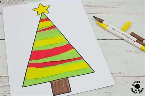 Tissue Paper Christmas Tree Suncatcher Craft Kids Craft Room