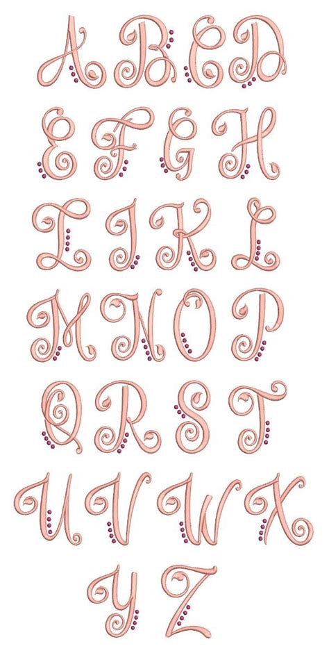 Lucille Monogram Hand Lettering Alphabet Pretty Letter Fonts Hand