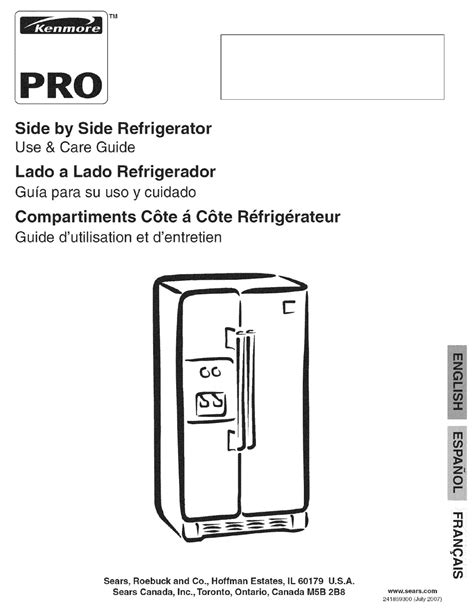 Kenmore Side By Side Refrigerator Use And Care Manual Pdf Download