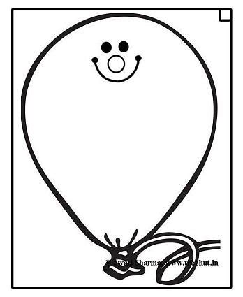Balloons come in a variety of colors. Printable Cute Pre-School Coloring pages