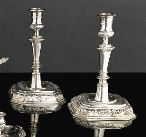 A Pair Of German Silver Candlesticks Thomas Dankelmair Augsburg