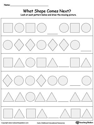 9 best images of what comes next pattern worksheets non
