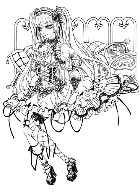 Gothic Loli Sketch By Berrykuro On Deviantart Fairy Coloring Pages