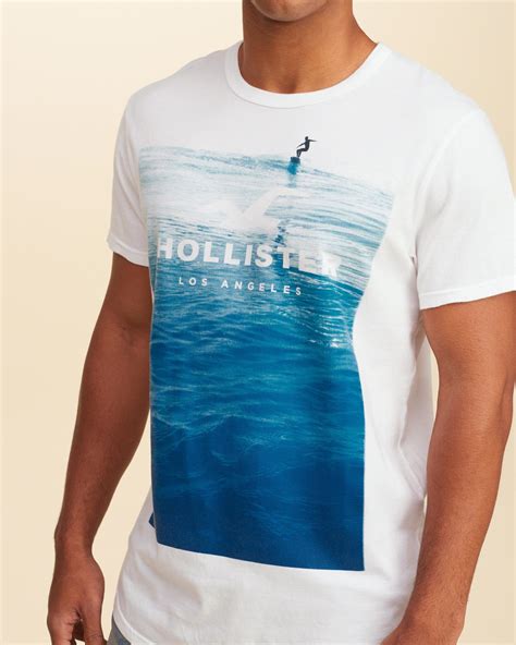 Lyst Hollister Logo Graphic Tee In Blue For Men