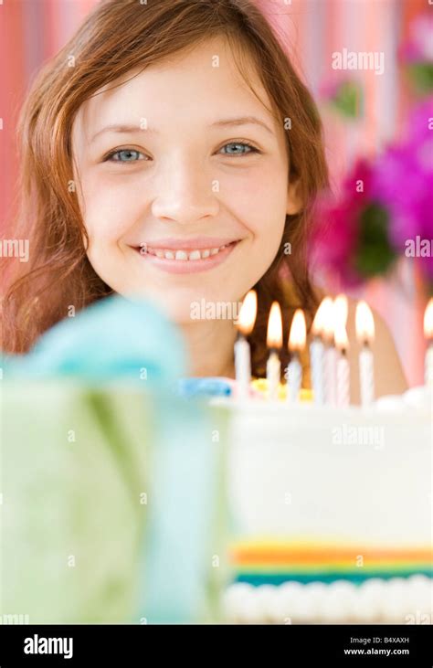 Teenage Girl Celebrating Birthday Stock Photo Alamy