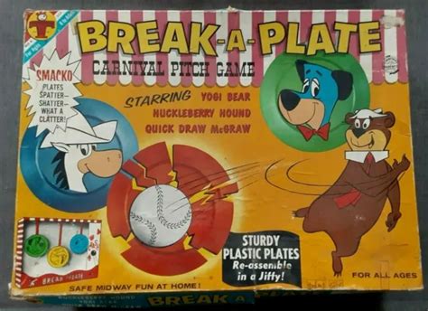 1961 Transogram Hanna Barbera Break A Plate Carnival Game Huckleberry