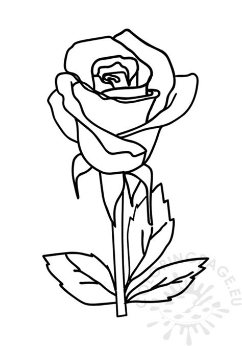 Rose Bud Coloring Page