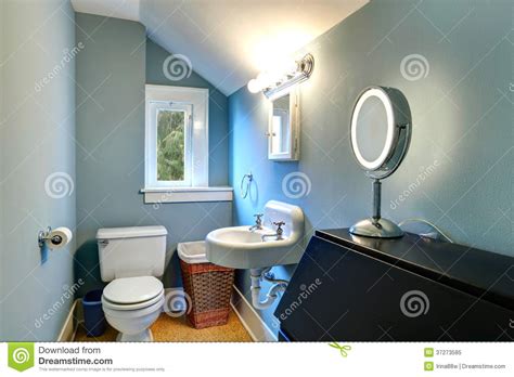 Convention in usa is white = neutral, black = line. Vaulted Light Blue Small Bathroom Royalty Free Stock Photo ...