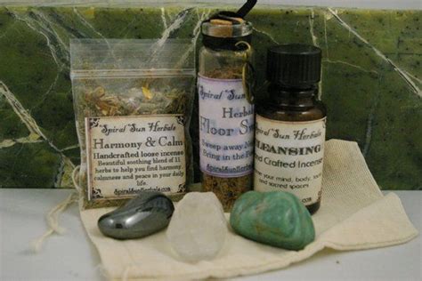 Home House Blessing Kit Cleanse Negative Energy Protection Crystals
