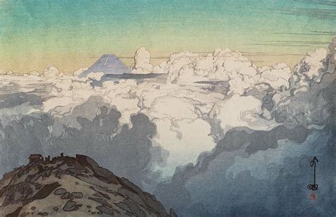 Hd Wallpaper Artwork Clouds Japanese Mountains Painting Yoshida
