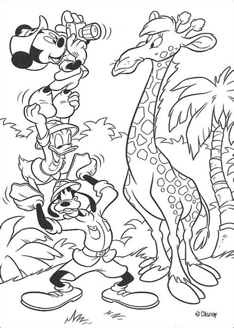 Printable coloring pages of mickey & minnie mouse, donald & daisy duck, goofy and pluto flying kites, playing in leaves, walking to school, etc. Mickey mouse, donald duck, goofy goof and the giraffe ...