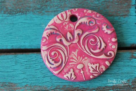 Damask Polymer Clay Pendants Made With Sculpey With Images Polymer