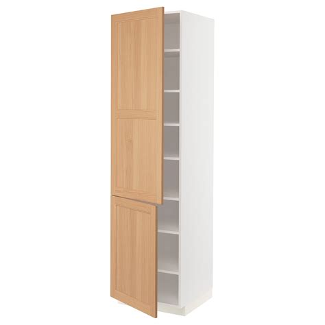 Metod High Cabinet With Shelves2 Doors Whitevedhamn Oak 60x60x220
