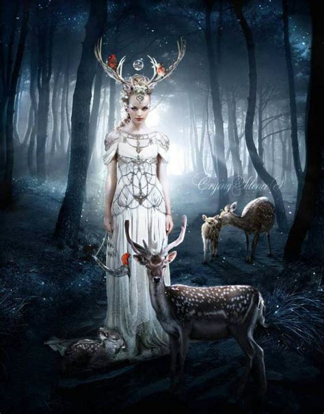 Goddess Diana The Huntress Mate To The White Stag The Deer Is Linked
