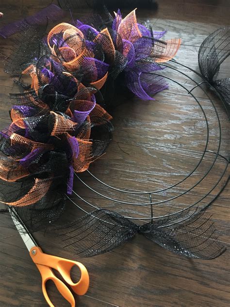 How To Make A Jute Wreath With An Accent Ribbon Welcome To Blog In Halloween Mesh