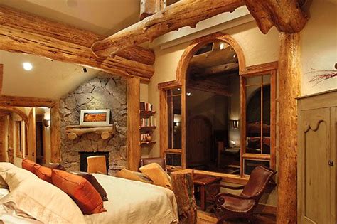 Hybrid Log House With Character Logs In The Bedroom By Sitka Log Homes