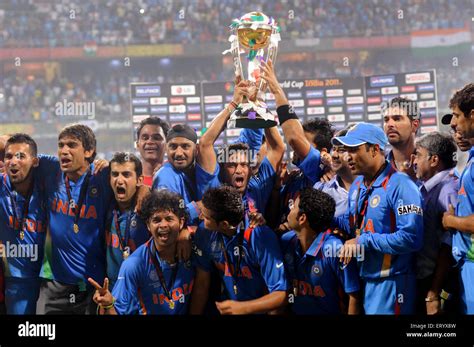 Indian Cricketers Celebrate Icc World Cup Trophy Beating Icc Cricket