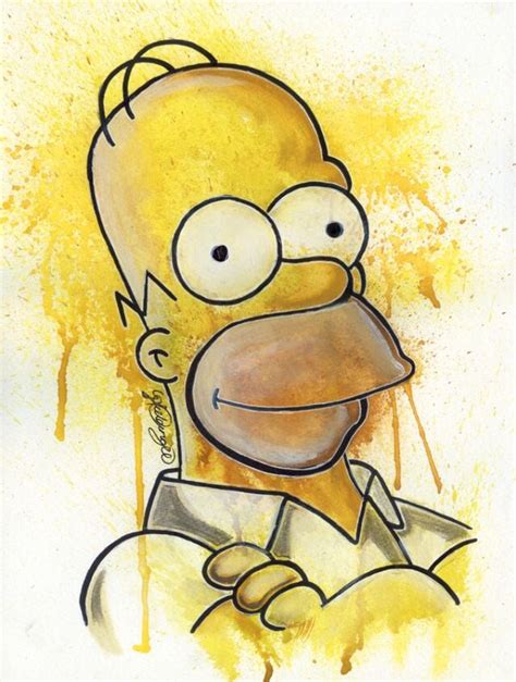 Bart hitting him with a chair. Watercolor | Simpsons art, Simpsons drawings, Homer simpson